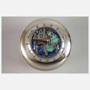 Silber Teedose mit Emaille