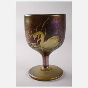 Schmid-Jacquet Pokalglas mit Schwanenmotiven