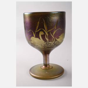 Schmid-Jacquet Pokalglas mit Schwanenmotiven