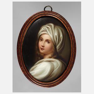 Kleine Porzellanbildplatte "Beatrice Cenci"