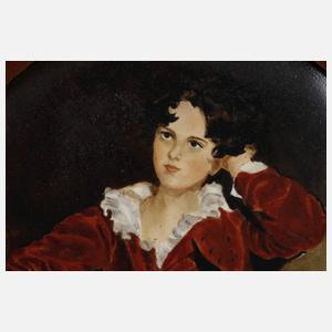 Porzellanbildplatte Kinderbildnis