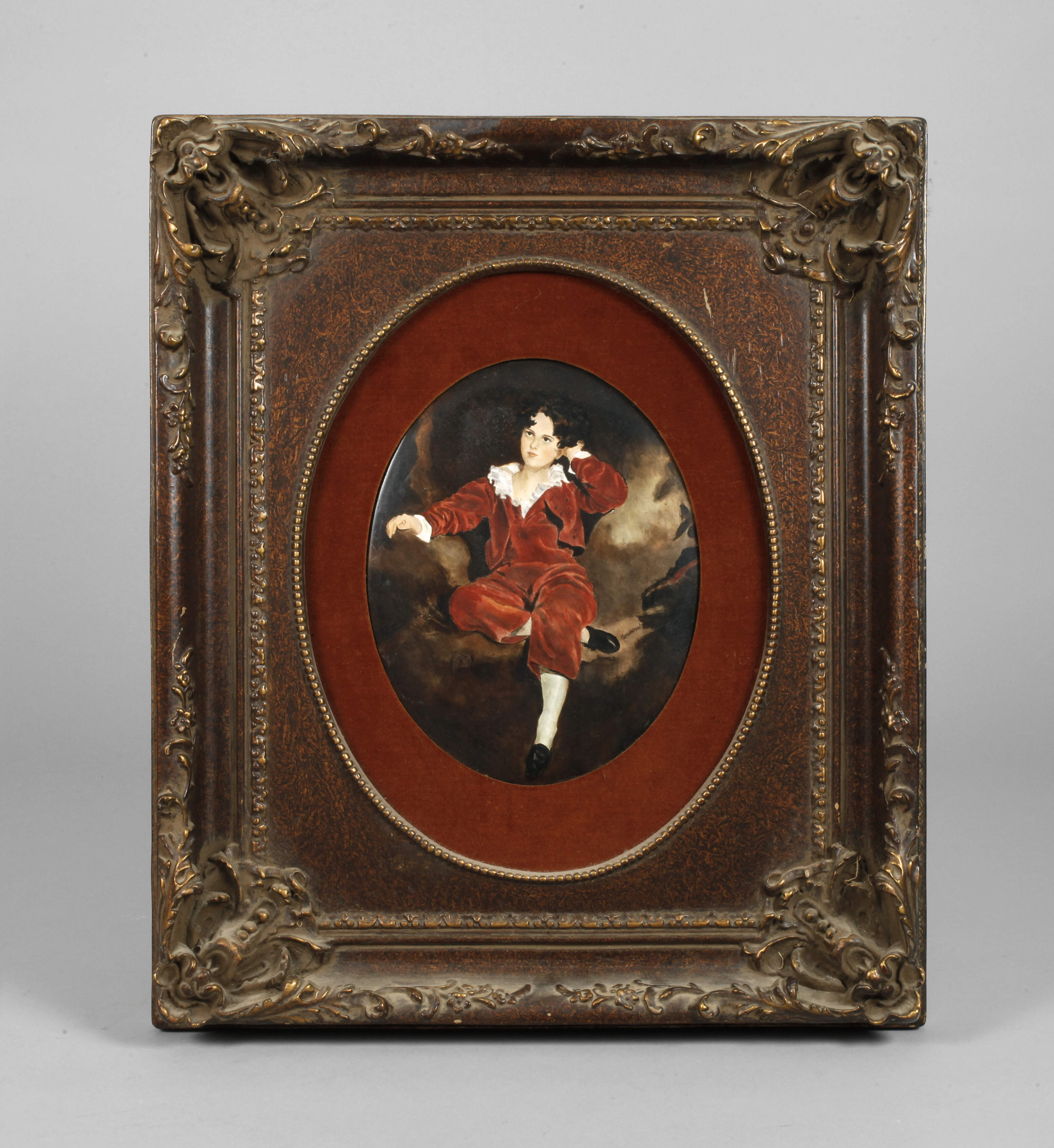 Porzellanbildplatte Kinderbildnis