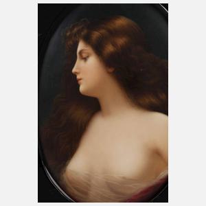 KPM Berlin Bildplatte Frauenportrait als Odaliske