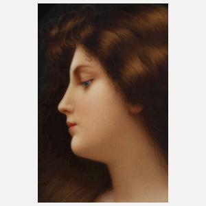 KPM Berlin Bildplatte Frauenportrait als Odaliske