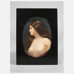 KPM Berlin Bildplatte Frauenportrait als Odaliske