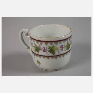 Alt-Wien Paar Kannen und Tasse Weinkranzdekor