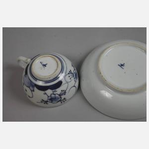 Böhmen Tasse mit Untertasse Blaumalerei