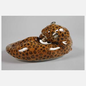 Hutschenreuther "Ascher mit Leopard"