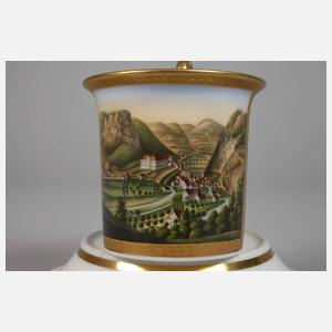 Ansichtentasse Gebirgslandschaft mit Schloss