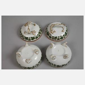 Paar Deckeldosen Weinlaubdekor