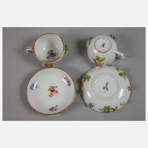 Meissen Miniatur Tête-à-Tête mit Blütenbesatz