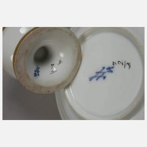 Meissen Biedermeiertasse mit Untertasse Golddekor