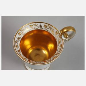 Meissen Biedermeiertasse mit Untertasse Golddekor