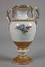 Meissen "Schlangenhenkelvase" mit Blumenmalerei