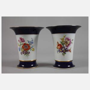 Meissen Paar Trompetenvasen "Blumenbukett"