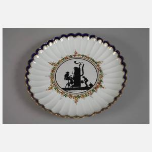 Meissen Fächerschale Silhouettenmalerei