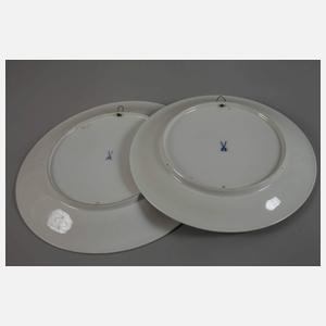 Meissen zwei Wandteller "Frucht-/Blumenbukett"