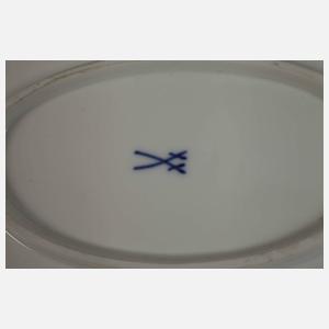 Meissen Tablett "Blaue Blume mit Goldgräsern"