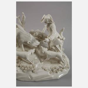 Nymphenburg Tafelaufsatz "Wildschweinhatz"