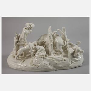 Nymphenburg Tafelaufsatz "Wildschweinhatz"