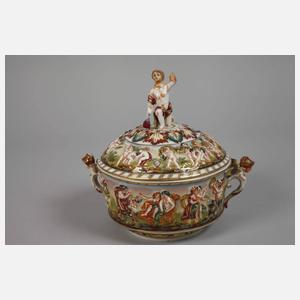 Thüringen Prunkterrine und Tasse Capodimonte-Stil