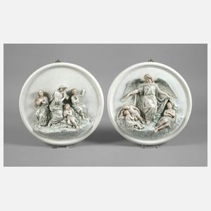 Volkstedt Paar religiöse Wandreliefs