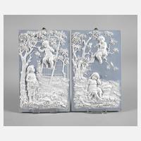 Volkstedt Paar Reliefplatten in Wedgwood-Manier111