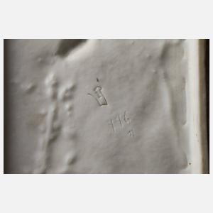 Volkstedt Reliefbild Amorette mit Frosch