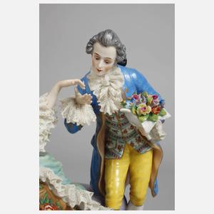 Volkstedt Rokokopaar mit Amorette