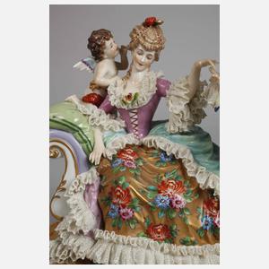 Volkstedt Rokokopaar mit Amorette