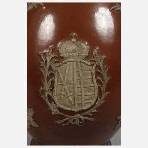 Bunzlauer Birnenkanne mit Sachsenwappen