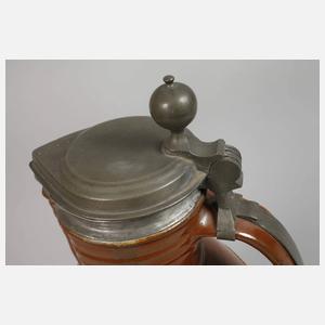 Bunzlauer Birnenkanne mit Sachsenwappen