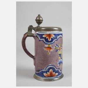 Erfurter Fayencewalzenkrug mit Chinoiserien