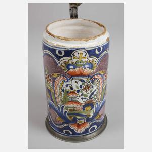 Erfurter Fayencewalzenkrug mit Chinoiserien