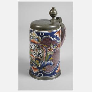 Erfurter Fayencewalzenkrug mit Chinoiserien