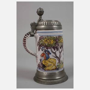 Seltener Thüringer Fayencewalzenkrug