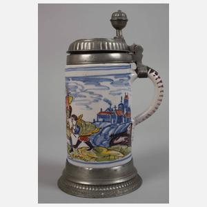 Seltener Thüringer Fayencewalzenkrug