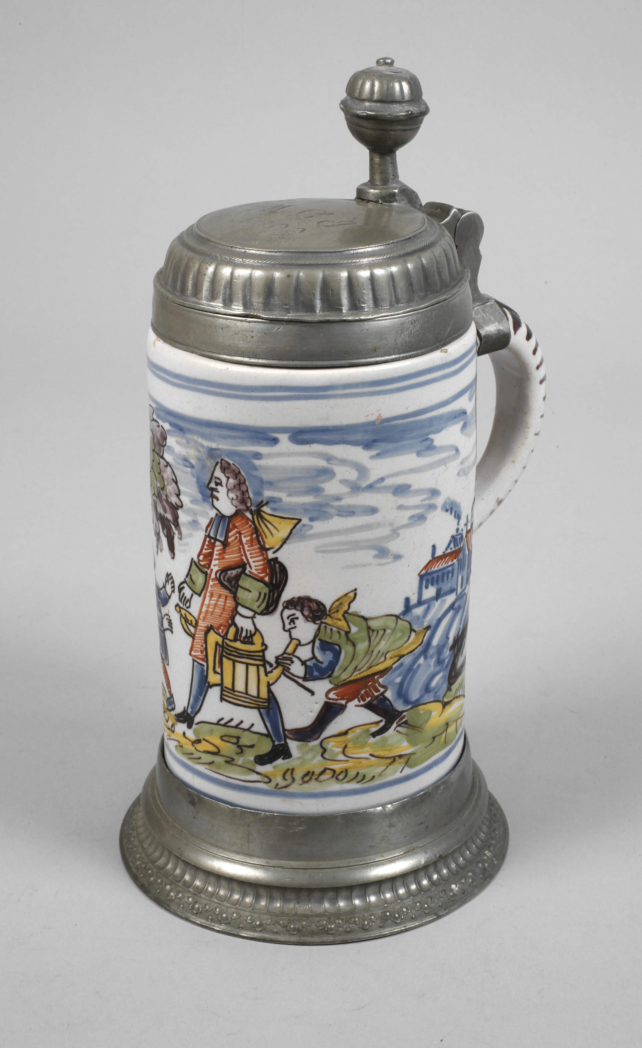 Seltener Thüringer Fayencewalzenkrug