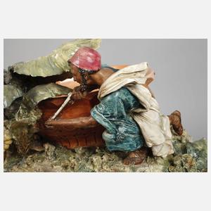 Große Historismusvase mit Jagdszene