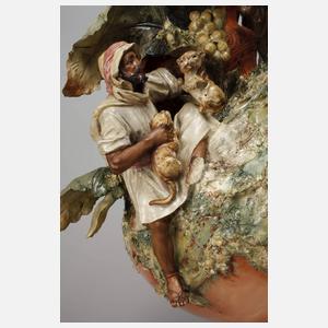 Große Historismusvase mit Jagdszene