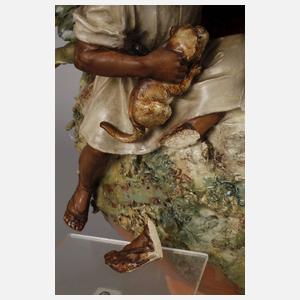 Große Historismusvase mit Jagdszene