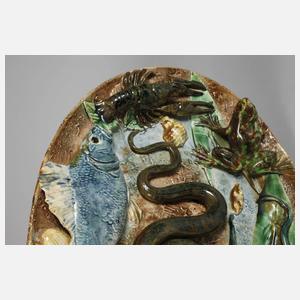 Schaugericht Wandteller mit Wassertieren