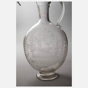 Karaffe mit Fuchs und Hahn