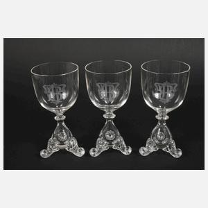 Historismus-Gläserset mit Karaffe