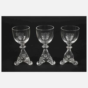 Historismus-Gläserset mit Karaffe