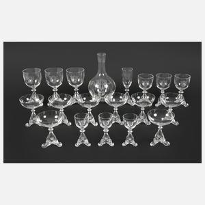 Historismus-Gläserset mit Karaffe