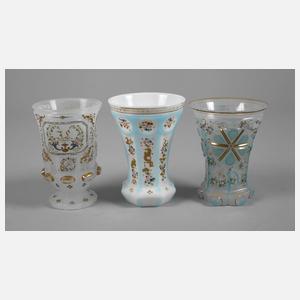 Drei Biedermeierbecher