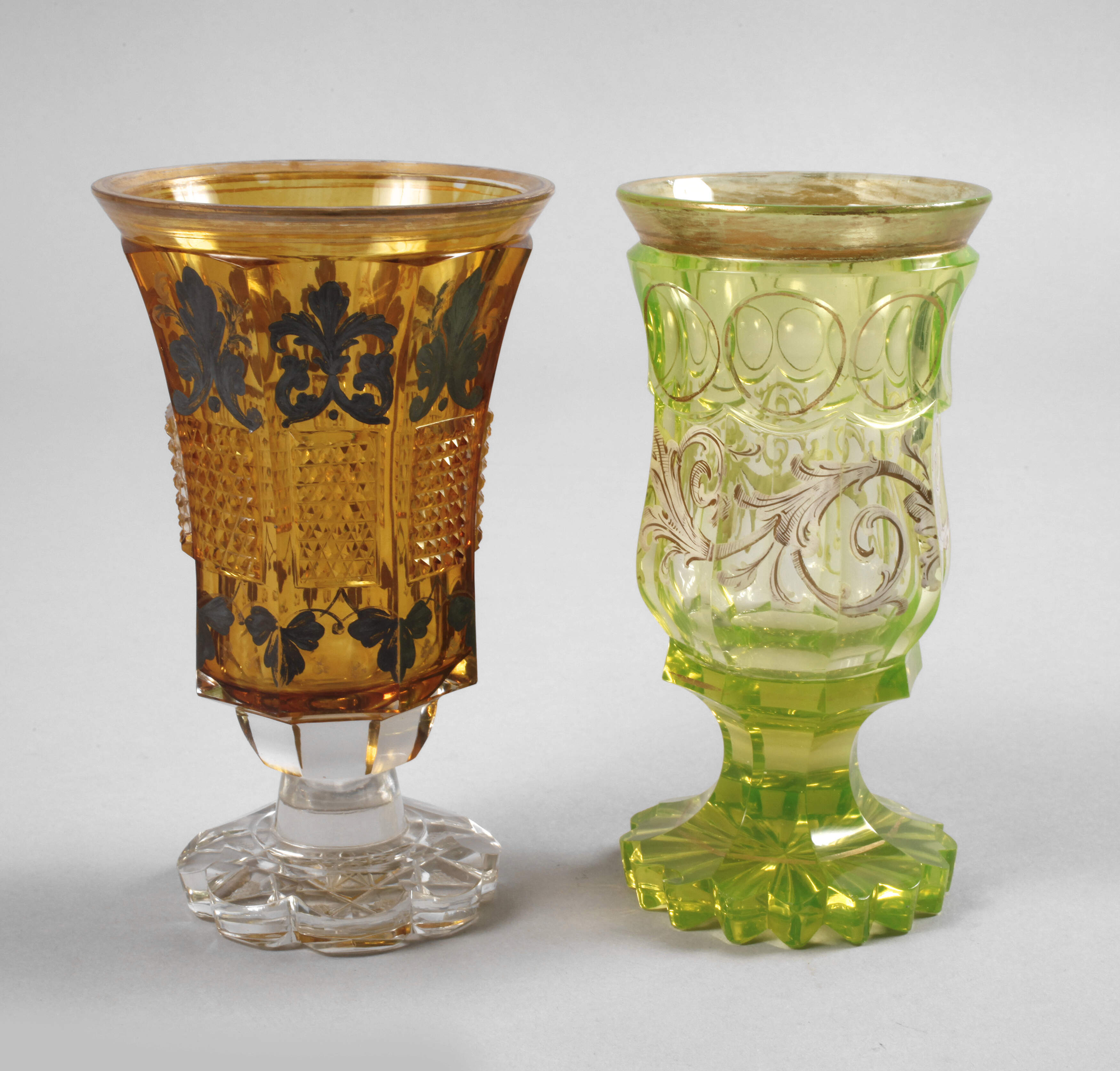 Zwei Fußbecher Biedermeier