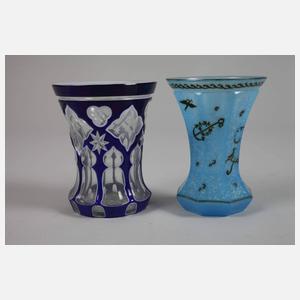 Vier Biedermeierbecher