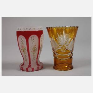 Vier Biedermeierbecher